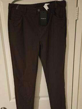 Fabletics Men's Dark Brown Slim Chino Pants, 36x32, New